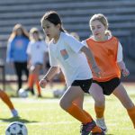 Photo: Two West Sound Soccer players during a training session.